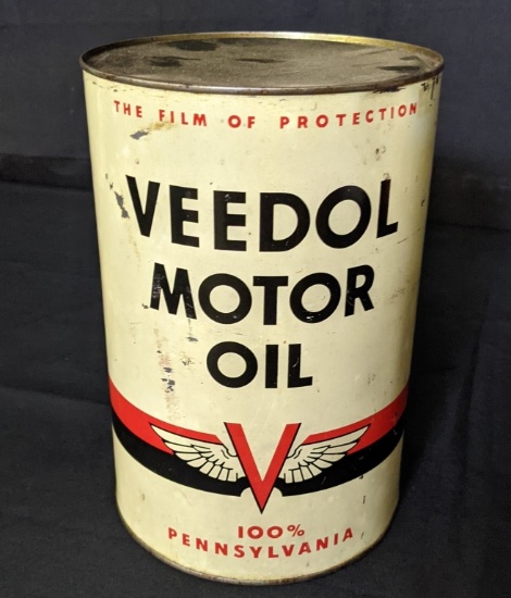 5 QUART OIL CAN VEEDOL TIDEWATER ASSOCIATED OIL CO