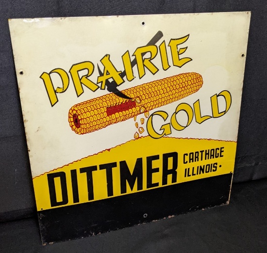 TIN FARM SIGN DITMER PRAIRIE GOLD SEED CORN