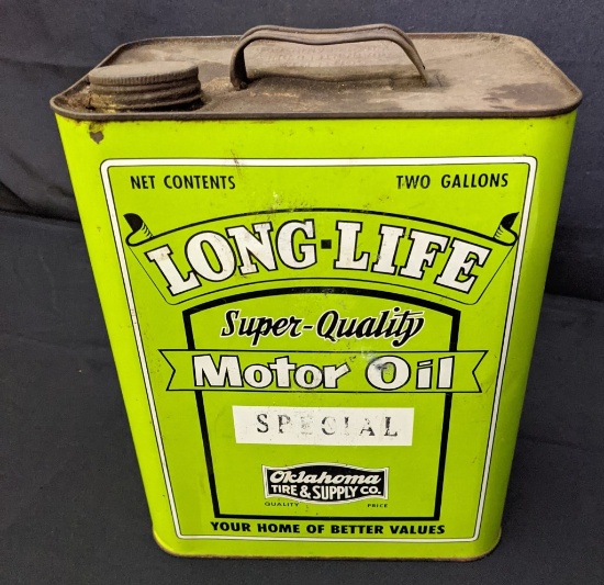 2 GAL OIL CAN LONG LIFE OKLAHOMA TIRE & SUPPLY