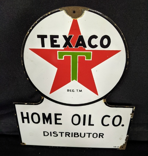 PORCELAIN SIGN TEXACO HOME OIL CO