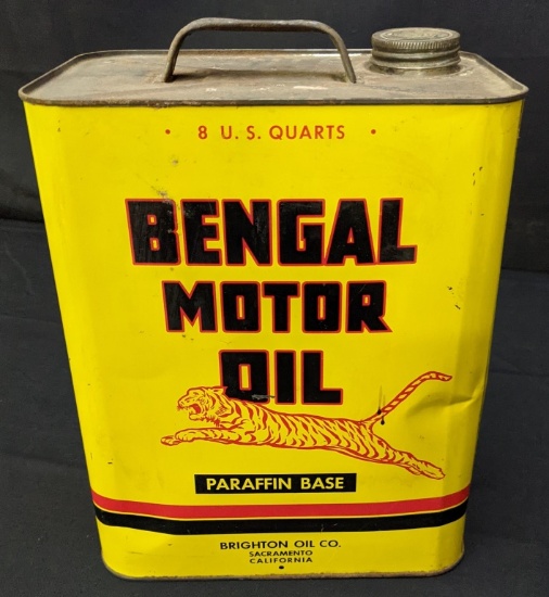 2 GAL OIL CAN BENGAL MOTOR OIL SACRAMENTO CA