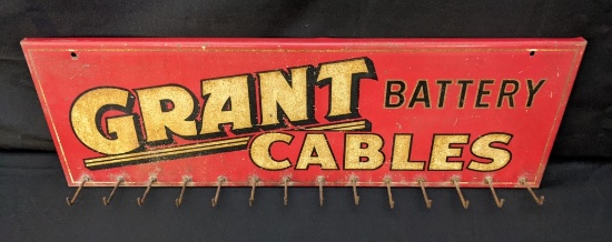 TIN RACK SIGN GRANT BATTERY CABLES