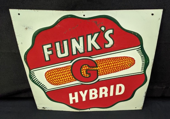 EMBOSSED TIN SIGN FUNKS G HYBRID SEED CORN