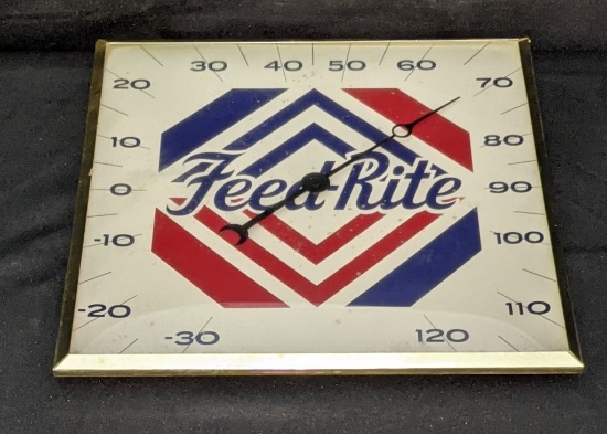 12" THERMOMETER SIGN FEED RITE FEEDS PAM CLOCK CO