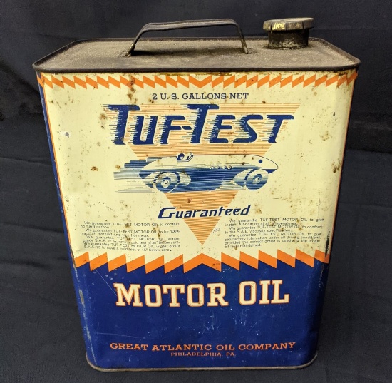 2 GAL OIL CAN TUF TEST GREAT ATLANTIC OIL CO PHILA
