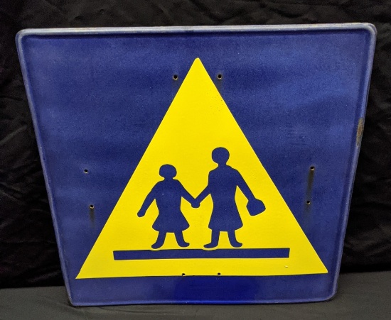 PORCELAIN ROAD SIGN PEDESTRIAN CROSSING