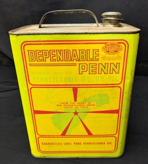 2 GAL OIL CAN DEPENDABLE PENN LEE & CADY MICHIGAN