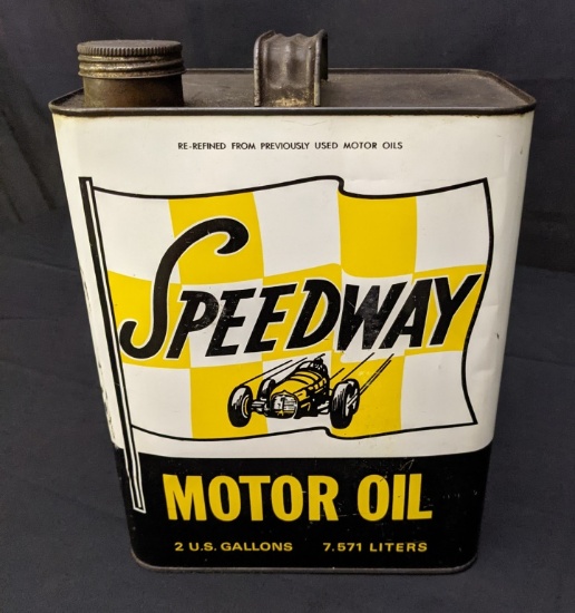 2 GAL OIL CAN SPEEDWAY PETROLEUM CO FITCHBURG MA
