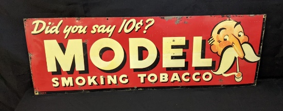 TIN SIGN MODEL SMOKING TOBACCO