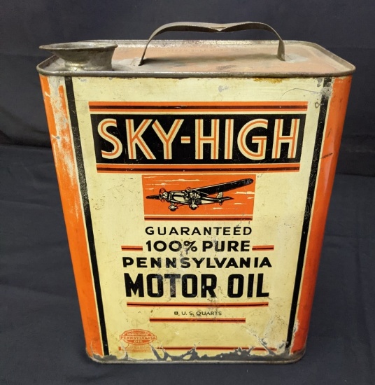 2 GAL OIL CAN SKY HIGH PENNSYLVANIA MOTOR OIL