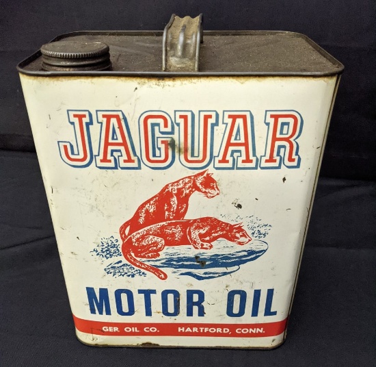 2 GAL OIL CAN JAGUAR GER OIL CO HARTFORD CT