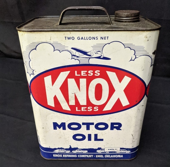2 GAL OIL CAN KNOX LESS KNOX REFINING ENID OKLA