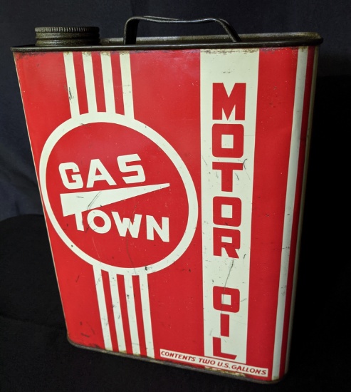 2 GAL OIL CAN GAS TOWN MOTOR OIL