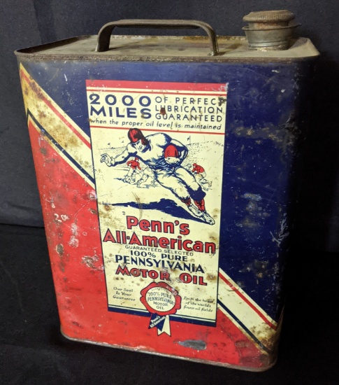 2 GAL OIL CAN PENN'S ALL AMERICAN OIL CO BUTLER PA