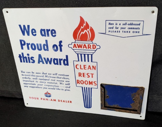 STANDARD OIL CO PAN AM DEALER REST ROOM SIGN