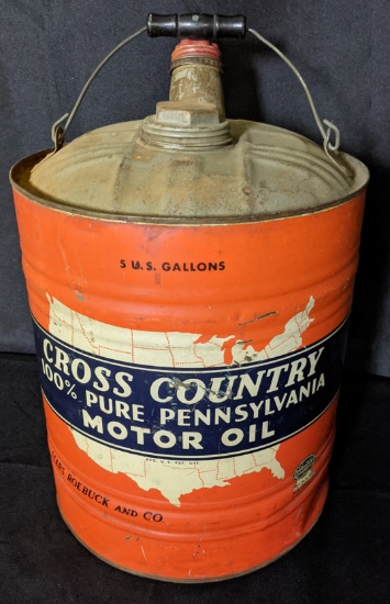 5 GAL OIL CAN CROSS COUNTRY 100% PENNSYLVANIA