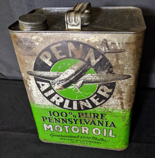 2 GAL CAN PENN AIRLINER WRIGHT OIL CO JERSEY CITY