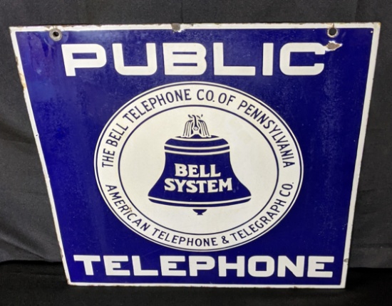 2 SIDED PORCELAIN SIGN PENNSYLVANIA BELL SYSTEM