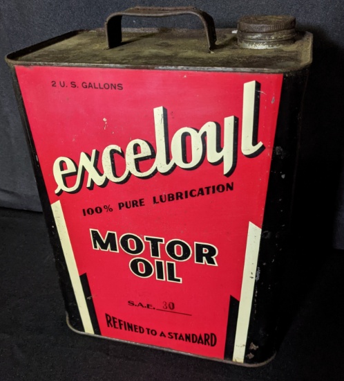 2 GAL OIL CAN EXCELOYL MOTOR OIL