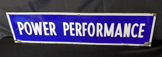 PORCELAIN SIGN AUTOMOTIVE POWER PERFORMANCE