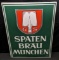 PORCELAIN BEER SIGN SPATEN BRAU MUNCHEN SHOVEL
