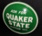 NOS CONVEX TIN SIGN QUAKER STATE MOTOR OIL