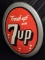 NOS CONVEX TIN SIGN FRESH UP WITH 7UP 7UP SEVEN UP