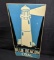 EMBOSSED TIN SIGN BLUE BEACON COAL LIGHT HOUSE
