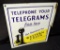 PORCELAIN FLANGE SIGN WESTERN UNION TELEPHONE