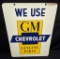 2 SIDED TIN SIGN CHEVROLET GENUINE GM PARTS