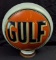 1 PIECE MILK GLASS GAS PUMP GLOBE GULF GASOLINE
