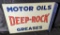 TIN FLANGE SIGN DEEP ROCK MOTOR OILS & GREASES