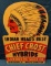 NOS SEED CORN DEALER SIGN INDIAN HEADS CHIEF CROST