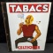 PORCELAIN FLANGE SIGN TOBACCO CIGARETTES TABACS