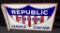 PORCELAIN FLANGE SIGN REPUBLIC TRUCK SALES SERVICE