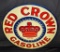 EARLY 2 SIDED TIN SIGN RED CROWN GASOLINE