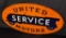 PORCELAIN SIGN UNITED MOTORS SERVICE WHITE WHEELS