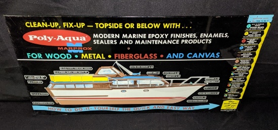 POLY-AQUA MARINE PAINT SHEBOYGAN WI WIS TIN SIGN