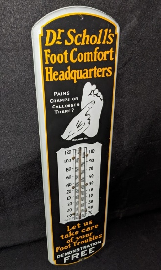 PORCELAIN THERMOMETER SIGN DR SCHOLLS FOOT COMFORT