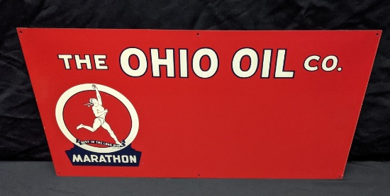 NOS TIN SIGN MARATHON OHIO OIL COMPANY