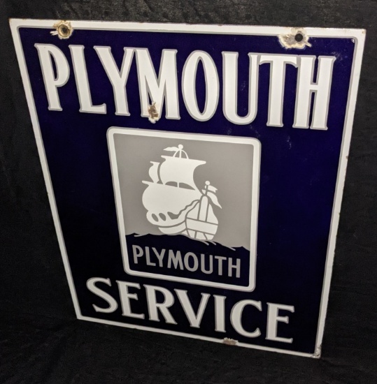 PORCELAIN SIGN PLYMOUTH SERVICE