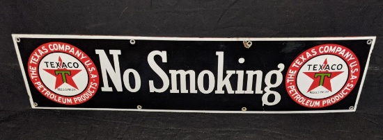 PORCELAIN TEXACO NO SMOKING SIGN