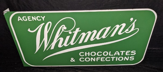 PORCELAIN FLANGE SIGN AGENCY WHITMANS CHOCOLATES
