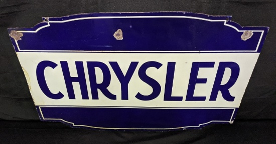 2 SIDED PORCELAIN SIGN CHRYSLER DEALER