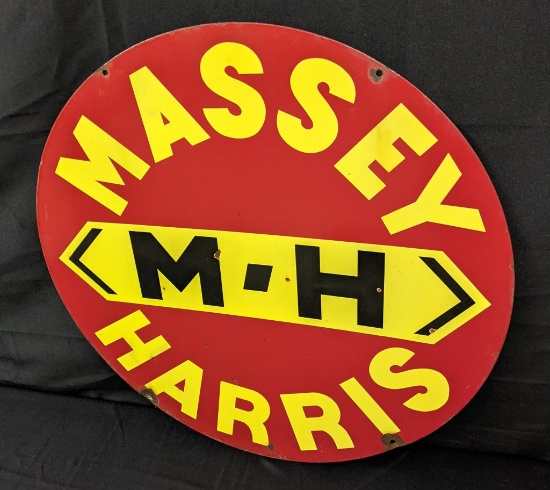 PORCELAIN SIGN MASSEY HARRIS FARM MACHINERY