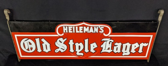 2 SIDED EMBOSSED PORCELAIN SIGN OLD STYLE BEER