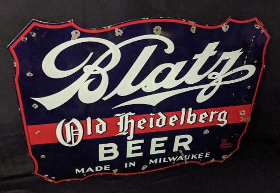 PORCELAIN SIGN BLATZ OLD HEIDELBERG BEER