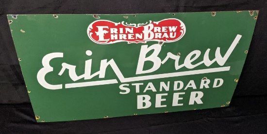 PORCELAIN SIGN ERIN BREW EHREN BRAU STANDARD BEER