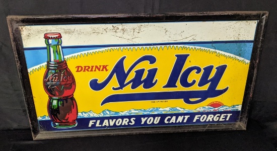 EMBOSSED TIN SIGN DRINK NU ICY SODA POP
