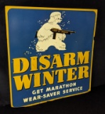 LARGE SIGN MARATHON GASOLINE DISARM WINTER